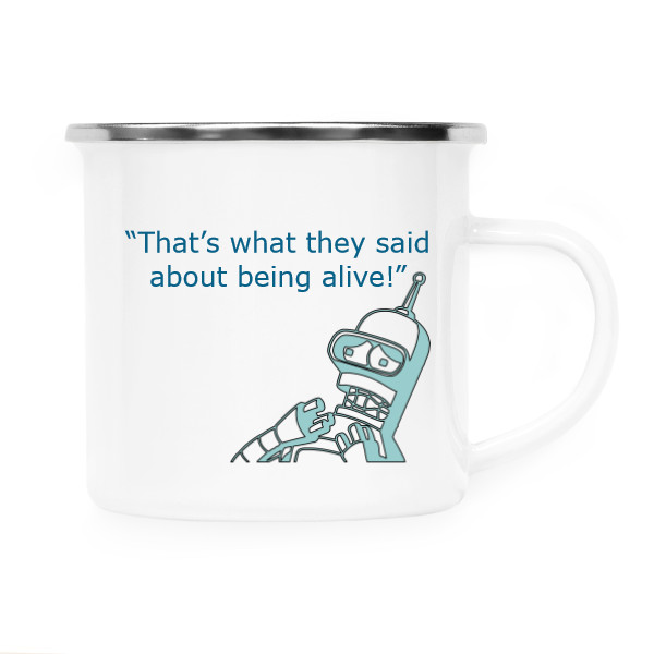 Plecháček - nerezový lem s potiskem Bender plecháček